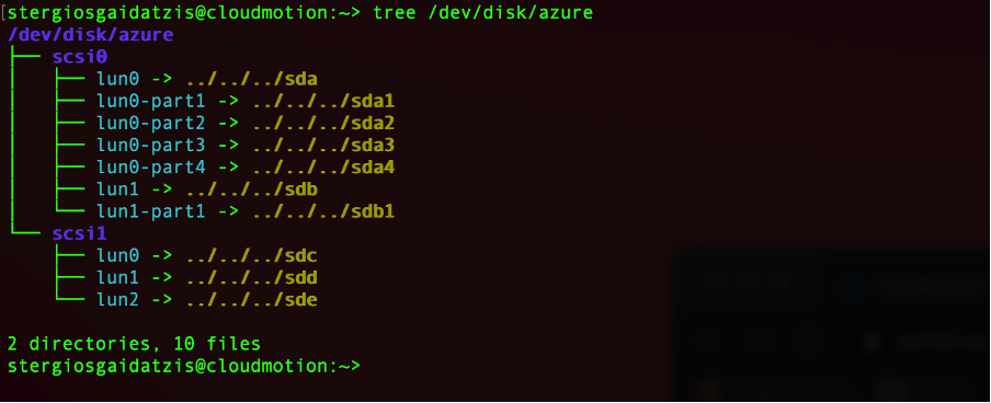 Data in azure VMs mit Linux Cloud motion